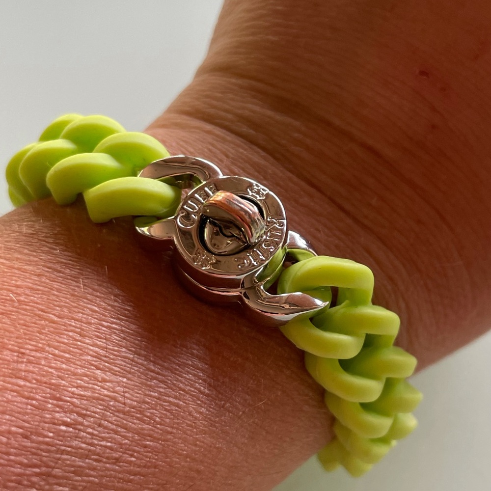 Rustic Cuff Green and Silver Jelly Bracelet
